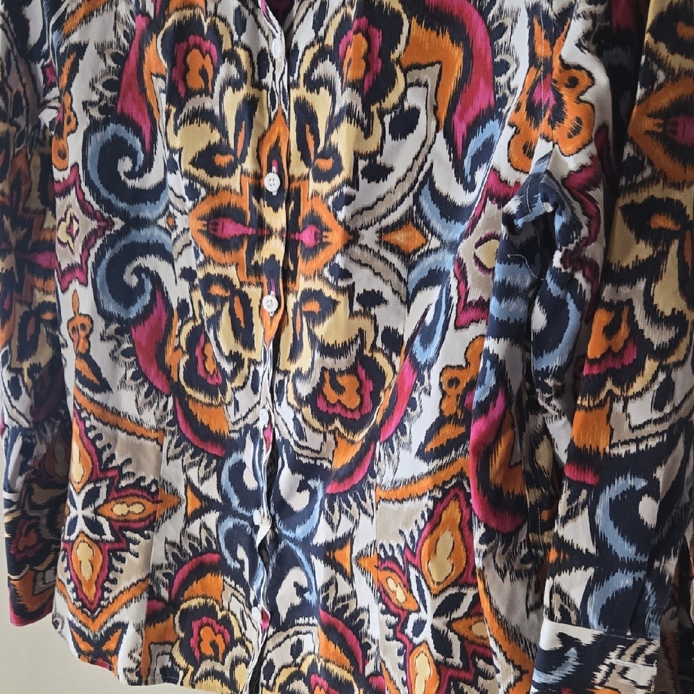 Chico's Vibrant Patterned Button Down Shirt - image 5